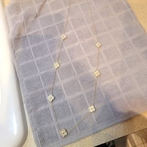 NWT Long Necklace, Gold chain with Flor Charms